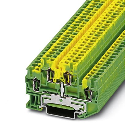 Bloc de jonction à ressort - vert/jaune pour conducteur de protection - 2,5mm² - 2 étages
