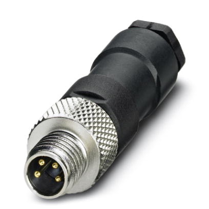 Connecteur pour capteurs/actionneurs, connecteur mâle, droit, 4 pôles, M8, raccordement soudé, molette métallique, diamètre de c