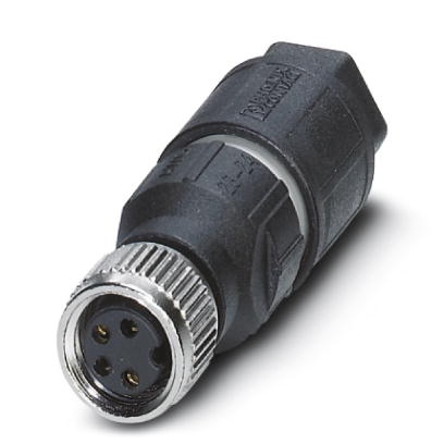 Connecteur pour capteurs/actionneurs, connecteur femelle, droit, 4 pôles, M8, QUICKON-ONE, molette métallique, diamètre de câble