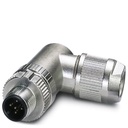 Connecteur, 5-pôles, blindé, Connecteur  coudé M12, détrompage A, Raccordement Push-in, matériau de la molette: Zinc moulé sous 
