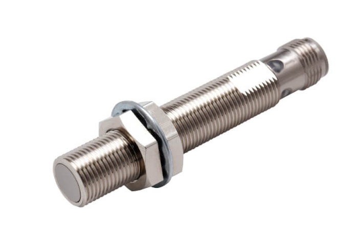 Détecteur de proximité, inductif, laiton nickelé, corps long, M12, blindé, 4 mm, DC, 3 fils, PNP NC, connecteur M12