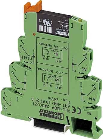 Interface avec connexion vissée et un optocoupleur miniature enfichable, pour montage sur profilé