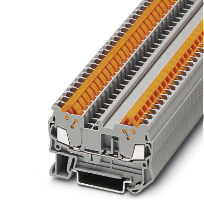 Bloc de jonction autodénudant compact gris - pas de 5,2mm - 1,5 mm²