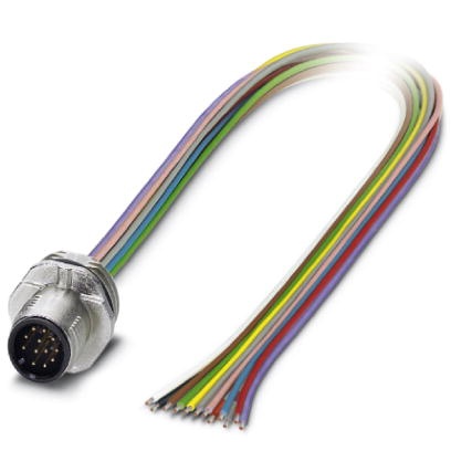 Connecteur mâle encastrable pour capteurs/actionneurs, 12 pôles, SPEEDCONNEC M12, montage vissé/sur face avant, filetage M16, av