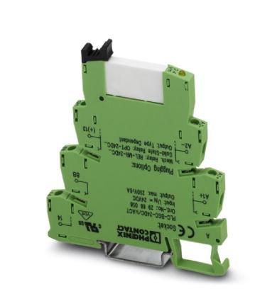 Interface PLC pour actionneurs, comprend l'embase PLC-BSC...ACT avec connexion vissée et un relais miniature enfichable à contac