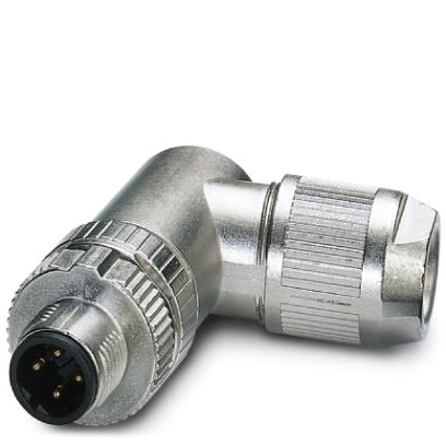 Connecteur, PROFINET CAT5 (100 Mbit/s), 4-pôles, blindé, Connecteur  coudé M12, Détrompage D, Raccordement Push-in, matériau de 