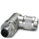 Connecteur, PROFINET CAT5 (100 Mbit/s), 4-pôles, blindé, Connecteur  coudé M12, Détrompage D, Raccordement Push-in, matériau de 