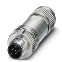 Connecteur, 5-pôles, blindé, Connecteur droit M12, détrompage A, Raccordement Push-in, matériau de la molette: Zinc moulé sous p