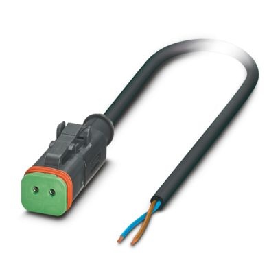Câbles pour capteurs/actionneurs, 2-pôles, PUR exempt d'halogène, gris-noir RAL 7021, extrémité libre, sur Connecteur femelle dr