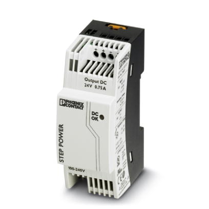 Alimentation pour profilé 24 V DC/0,75 A, à découpage primaire, monophasée.