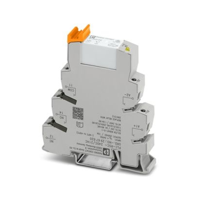 Interface PLC, comprend l'embase PLC-BSC.../21 HC avec connexion vissée et un relais miniature enfichable pour intensités perman