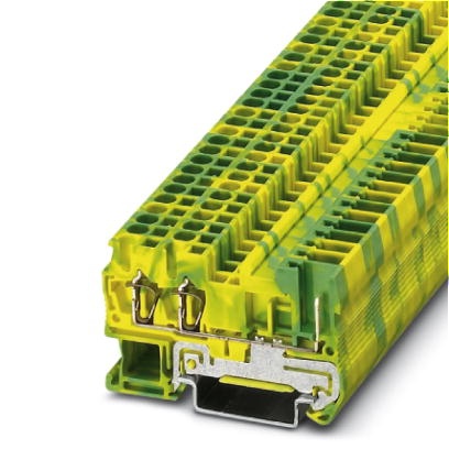 Bloc de jonction à ressort vert/jaune pour conducteur de protection - 2,5mm² - 2 conducteurs + 1 pin
