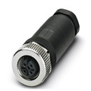 Connecteur pour capteurs/actionneurs, connecteur femelle droit, 5 pôles, M12, détrompage A, raccordement vissé, molette métalliq
