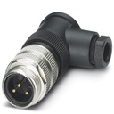 "Connecteur pour capteurs/actionneurs, connecteur mâle, coudé, 3 pôles, 7/8"", raccordement vissé, molette métallique, presse-ét
