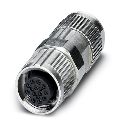 Connecteur pour capteurs/actionneurs, connecteur femelle, droit, 12 pôles, M12 SPEEDCONNEC, molette métallique, Piercecon®, diam