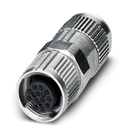Connecteur pour capteurs/actionneurs, connecteur femelle, droit, 12 pôles, M12 SPEEDCONNEC, molette métallique, Piercecon®, diam