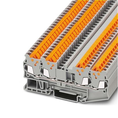 Bloc de jonction autodénudant compact gris - pas de 5,2mm - 1,5 mm² - 4 points de connexion