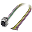 Connecteur femelle encastrable pour capteurs/actionneurs, 17 pôles, SPEEDCONNEC M12, montage vissé/sur face avant, filetage M16,
