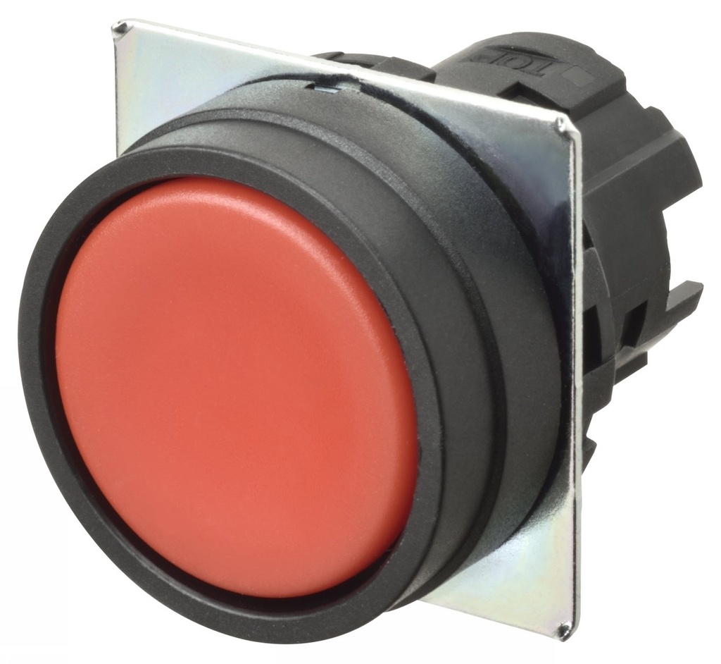 Bouton poussoir A22NZ Ø22, lentille plastique, Plat, Alterné, Couleur bouton Opa