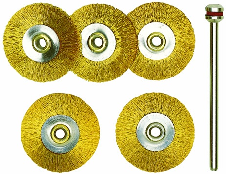Brosses en laiton - disques Ø 22 mm, 5 pièces