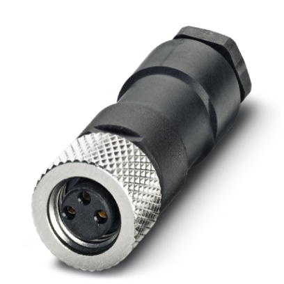 Connecteur pour capteurs/actionneurs, connecteur femelle, droit, 3 pôles, M8, raccordement soudé, molette métallique, diamètre d