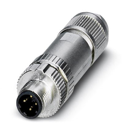 Connecteur, PROFINET CAT5 (100 Mbit/s), 4-pôles, blindé, Connecteur droite M12, Détrompage D, Raccordement Push-in, matériau de 