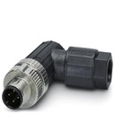 Connecteur, 4-pôles, Connecteur  coudé M12, détrompage A, Raccordement Push-in, matériau de la molette: Zinc moulé sous pression