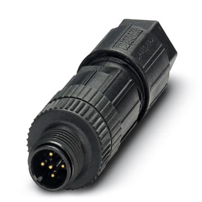 Connecteur, 5-pôles, Connecteur droit M12, détrompage A, Raccordement Push-in, matériau de la molette: Plastique, diamètre extér