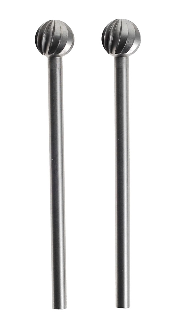Fraise embout en acier wolfram-vanadium boule, Ø 6 mm, 2 pièces