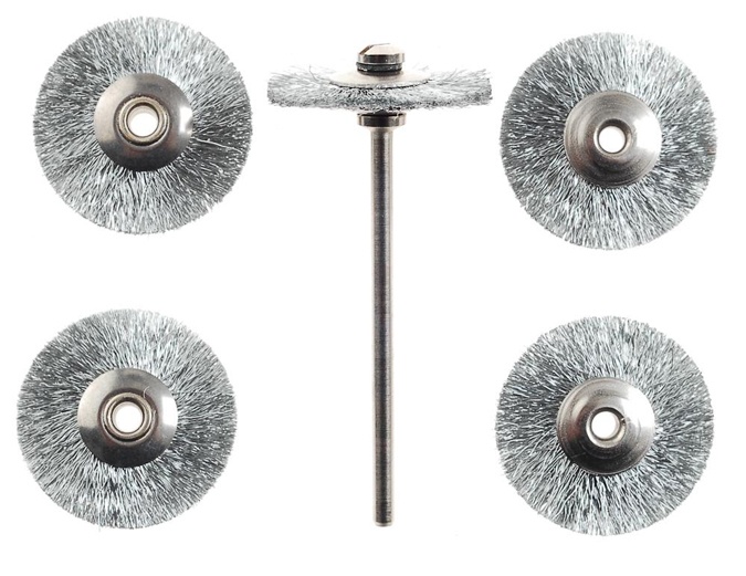 Brosses en acier inoxydable - disques, 5 pièces