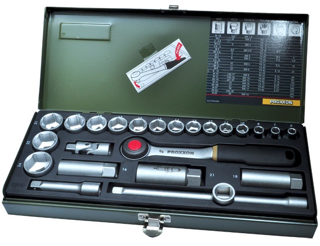 Coffret douilles compact, 3/8'' (24 pièces)