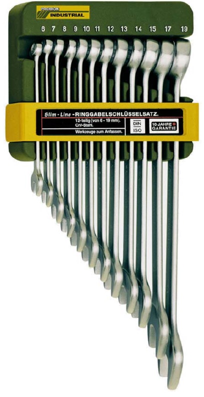 Jeu de clés mixtes à fourche et polygonale SlimLine, 6 - 19 mm (12 pièces)