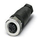 Connecteur pour capteurs/actionneurs, connecteur femelle droit, 5 pôles, M12, détrompage A, raccordement vissé, molette métalliq