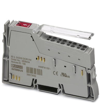 Module 1 sortie relais 5 à 253Vac 3A, avec connecteur et étiquette, IN LINE