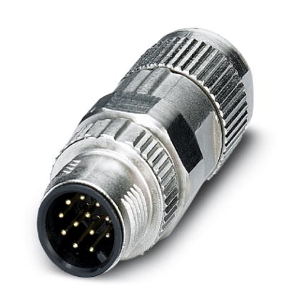 Connecteur pour capteurs/actionneurs, connecteur mâle, droit, 12 pôles, M12 SPEEDCONNEC, molette métallique, Piercecon®, diamètr