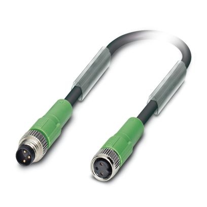 Câbles pour capteurs/actionneurs, 3-pôles, PVC, noir RAL 9005, Connecteur droit M8, sur Connecteur femelle droit M8, Longueur du