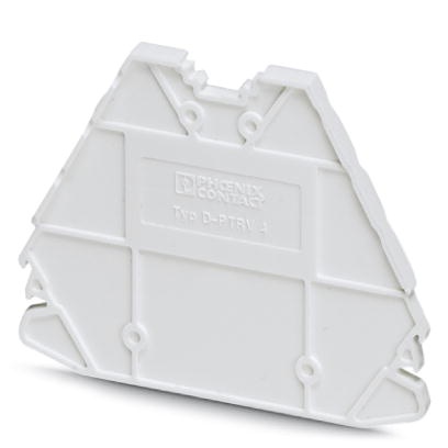 Flasque d'extrémité, Longueur: 63,6 mm, Largeur: 2,2 mm, Hauteur: 48,9 mm, Coloris: blanc
