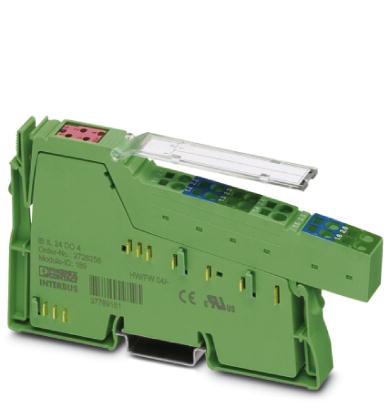Module 4 sorties TOR 24Vcc 500mA, avec connecteur et étiquette, IN LINE