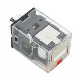Relais, enfichable, 11 broches, 3PDT, 10 A, indicateur mécanique et LED, bouton 