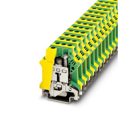 Bloc de jonction vissé vert-jaune pour conducteur de protection - 16mm²