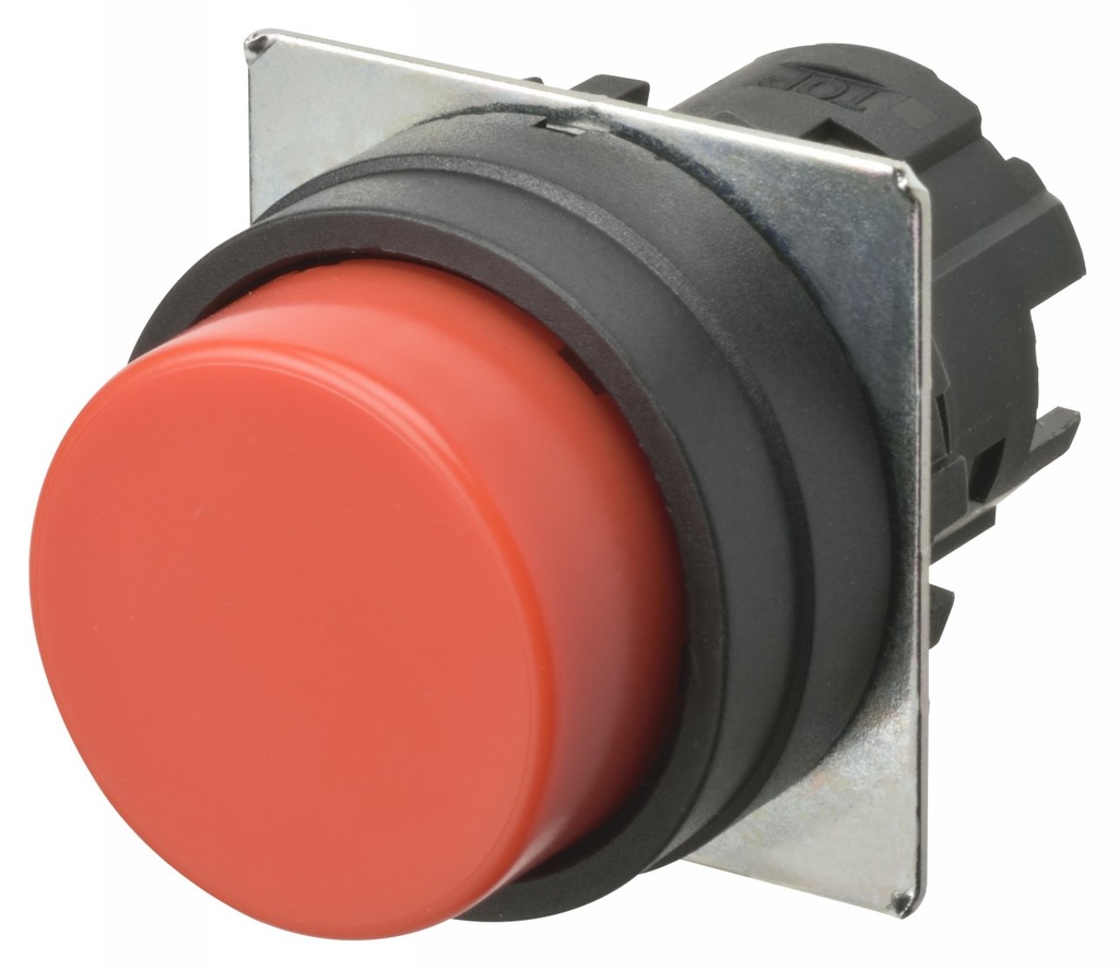 Bouton poussoir A22NZ Ø22, lentille plastique, Dépassant, Momentané, Couleur bou