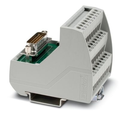 Module VARIOFACE, connexion vissée, avec connexion vissée et connecteur mâle miniature Sub-D haute densité, se monte sur profilé