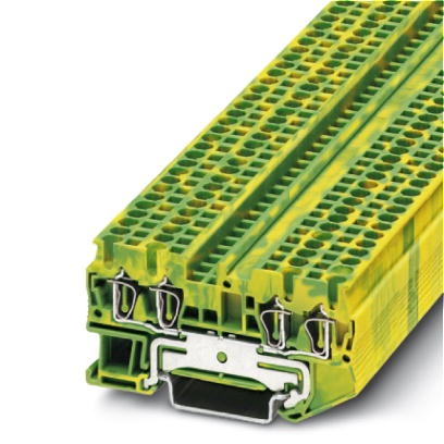 Bloc de jonction à ressort vert/jaune pour conducteur de protection - 2,5mm² - 4 conducteurs