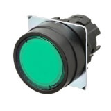Bouton poussoir A22NZ Ø22, lentille plastique, Plat, Momentané, Couleur bouton V