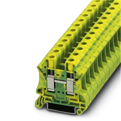 Bloc de jonction vert/jaune à vis pour conducteur de protection - 10mm²