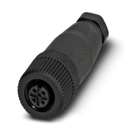 Connecteur pour capteurs/actionneurs, connecteur femelle droit, 5 pôles, M12, détrompage A, raccordement vissé, molette en plast