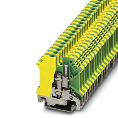 Bloc de jonction vissé vert-jaune pour conducteur de protection - 4mm²