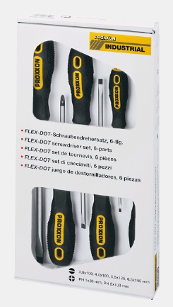 Jeu de tournevis FLEX-DOT pour vis à fente et PHILLIPS (6 pièces)