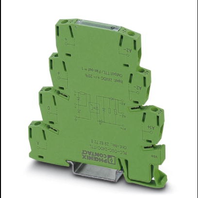 Relais statique PLC, avec raccordement vissé, se monte sur les profilés NS 35/7,5, entrée : 24 V DC, sortie : TTL (5 V DC)