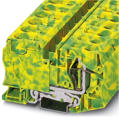 Bloc de jonction à ressort vert/jaune pour conducteur de protection - 35mm²